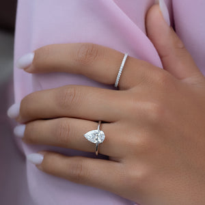The Alex Set With A 2 Carat Pear Lab Diamond