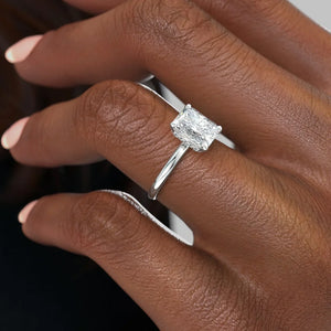 The Alex Set With A 1.5 Carat Radiant Moissanite