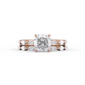 The Lucia Set With A 1.5 Carat Cushion Moissanite