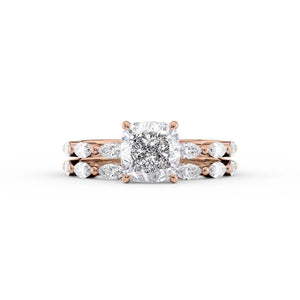 The Lucia Set With A 2 Carat Cushion Lab Diamond