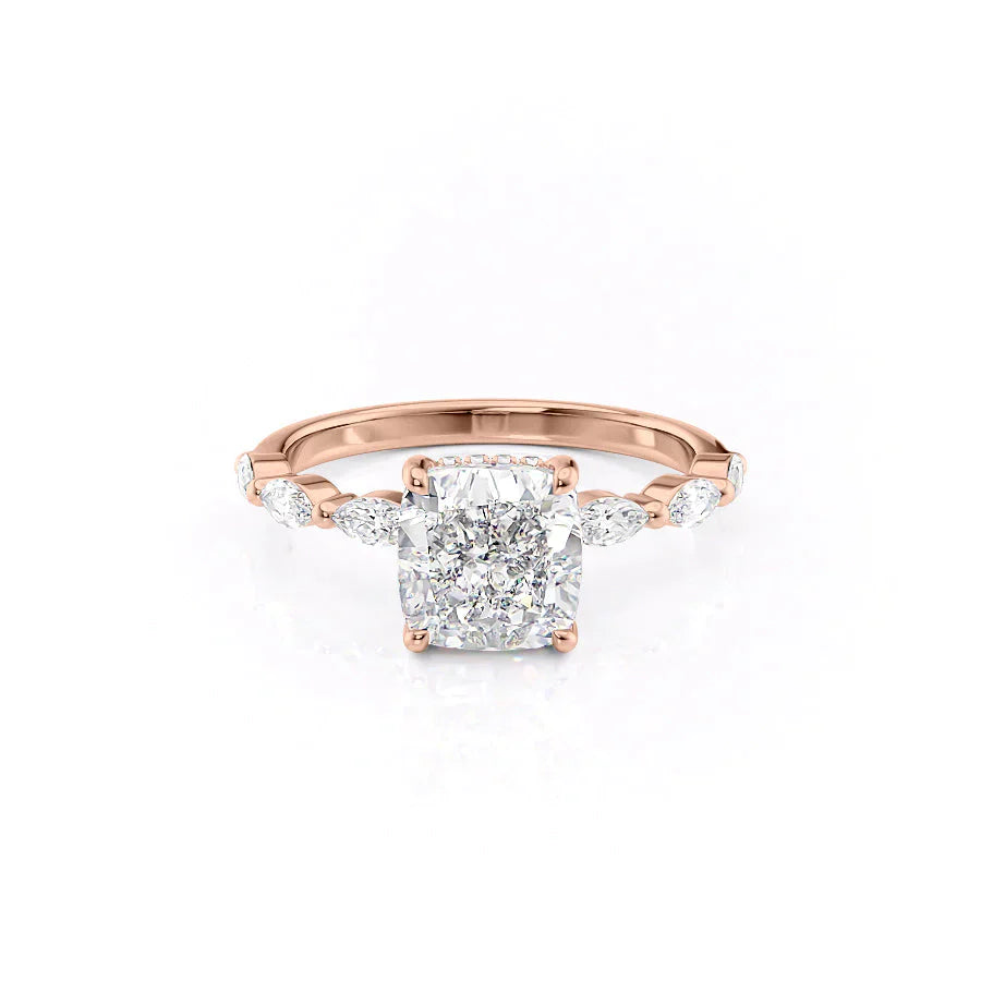 The Lucia Set With A 3 Carat Cushion Lab Diamond