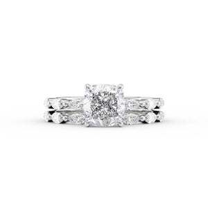 The Lucia Set With A 3.5 Carat Cushion Moissanite