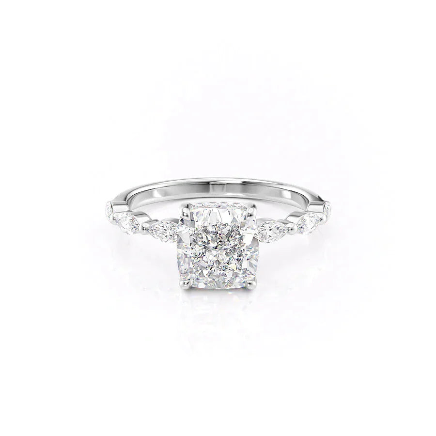 The Lucia Set With A 1.5 Carat Cushion Lab Diamond