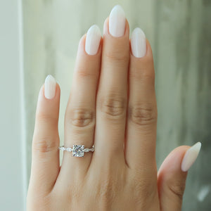The Lucia Set With A 3 Carat Cushion Lab Diamond