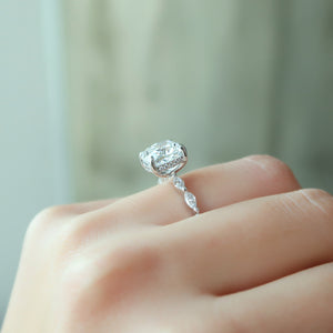 The Lucia Set With A 3 Carat Cushion Lab Diamond
