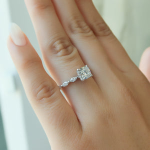 The Lucia Set With A 3 Carat Cushion Lab Diamond