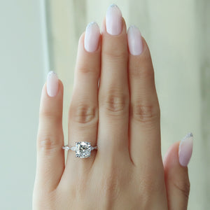 The Lucia Set With A 3 Carat Cushion Lab Diamond