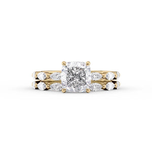 The Lucia Set With A 2 Carat Cushion Moissanite