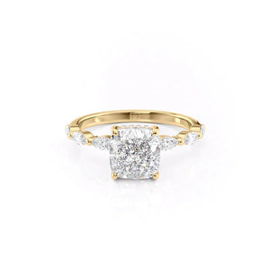 The Lucia Set With A 2.5 Carat Cushion Moissanite