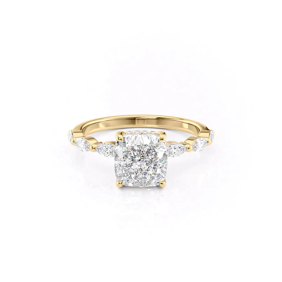The Lucia Set With A 1 Carat Cushion Lab Diamond