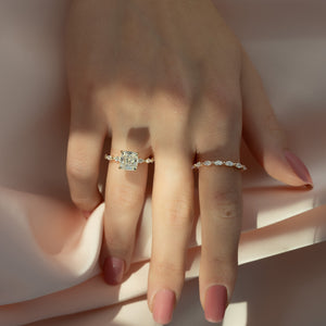 The Lucia Set With A 2 Carat Cushion Moissanite