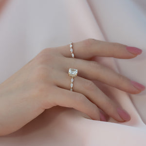 The Lucia Set With A 2 Carat Cushion Moissanite