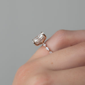 The Lucia Set With A 3 Carat Elongated Cushion Lab Diamond