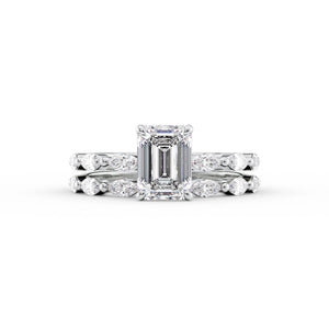 The Lucia Set With A 5 Carat Emerald Moissanite