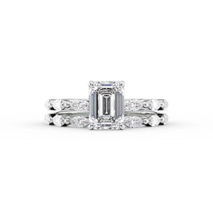 The Lucia Set With A 1 Carat Emerald Moissanite