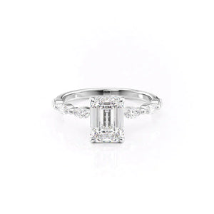 The Lucia Set With A 1 Carat Emerald Lab Diamond