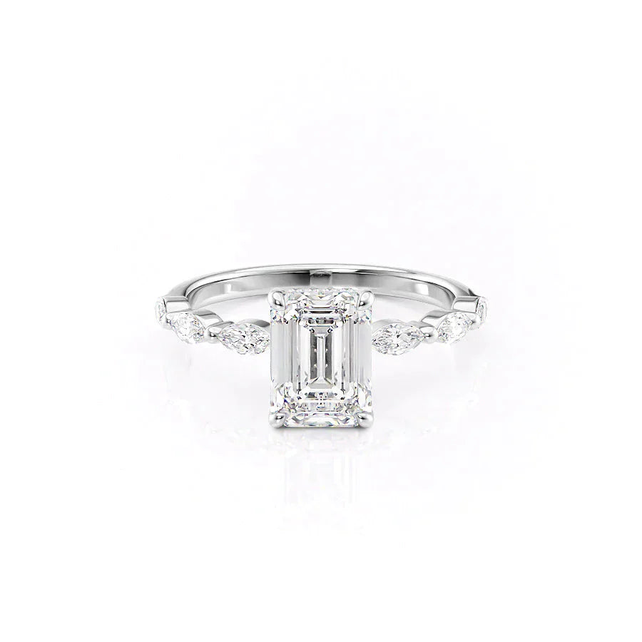 The Lucia Set With A 2 Carat Emerald Lab Diamond