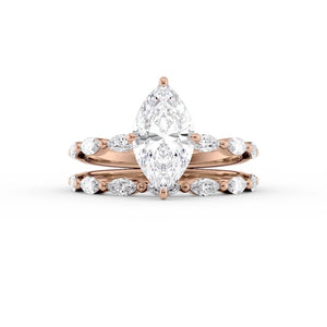 The Lucia Set With A 1 Carat Marquise Lab Diamond