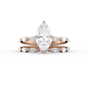 The Lucia Set With A 1.5 Carat Marquise Lab Diamond