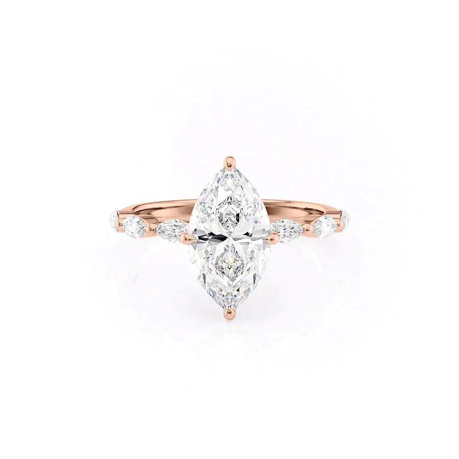 The Lucia Set With A 2.5 Carat Marquise Lab Diamond