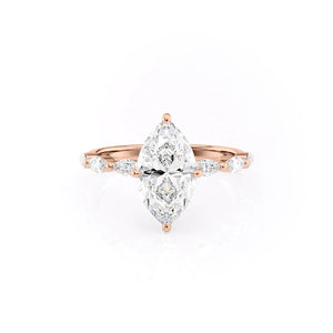 The Lucia Set With A 4 Carat Marquise Moissanite