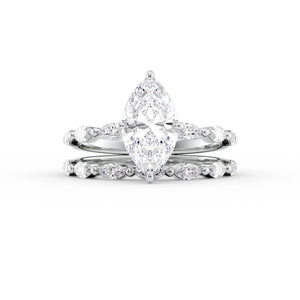 The Lucia Set With A 2 Carat Marquise Moissanite