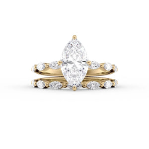 The Lucia Set With A 3 Carat Marquise Lab Diamond