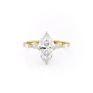 The Lucia Set With A 2.5 Carat Marquise Moissanite