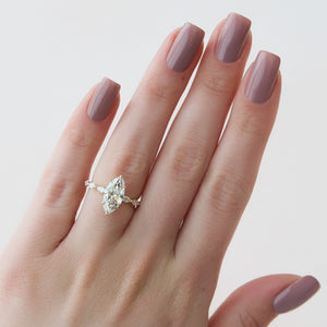 The Lucia Set With A 3 Carat Marquise Lab Diamond