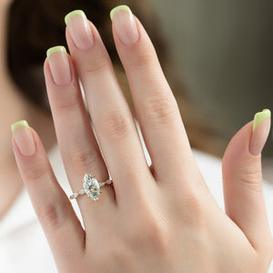 The Lucia Set With A 3 Carat Marquise Lab Diamond
