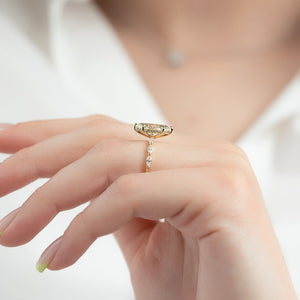 The Lucia Set With A 3 Carat Marquise Lab Diamond