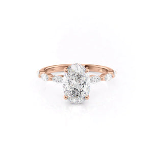 The Lucia Set With A 1 Carat Oval Moissanite