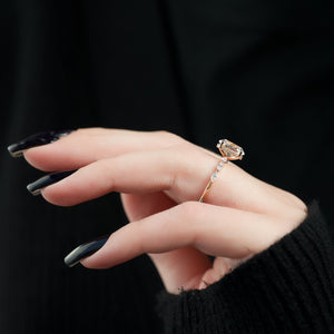 The Lucia Set With A 1 Carat Oval Lab Diamond
