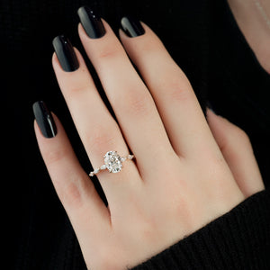 The Lucia Set With A 1 Carat Oval Lab Diamond
