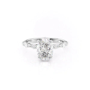 The Lucia Set With A 4 Carat Oval Moissanite
