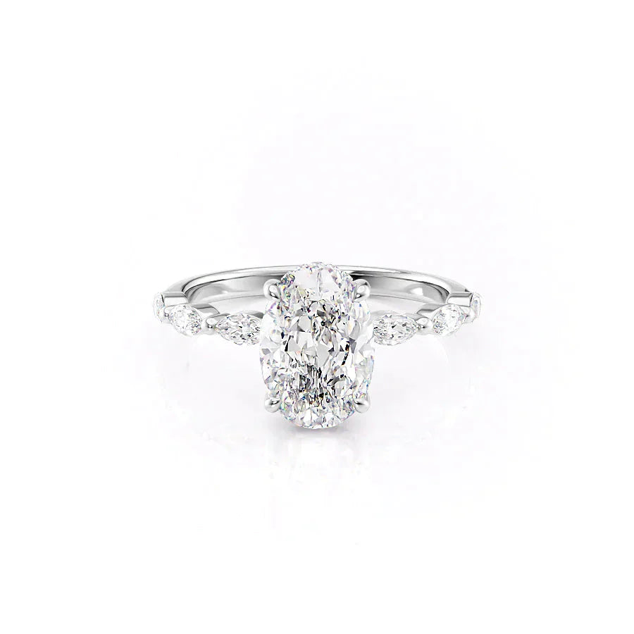The Lucia Set With A 2 Carat Oval Lab Diamond