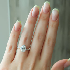 The Lucia Set With A 1.5 Carat Oval Lab Diamond