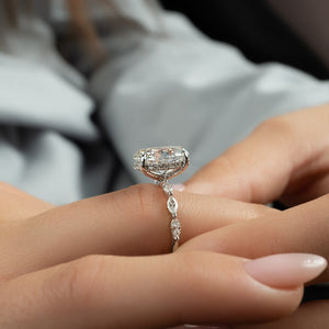 The Lucia Set With A 1.5 Carat Oval Lab Diamond