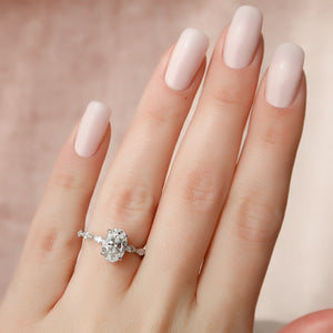 The Lucia Set With A 1.5 Carat Oval Lab Diamond