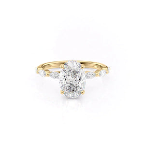 The Lucia Set With A 2 Carat Oval Moissanite