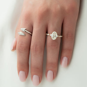 The Lucia Set With A 3 Carat Oval Lab Diamond