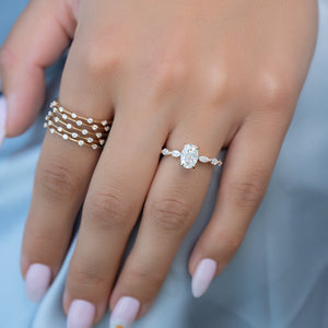 The Lucia Set With A 3 Carat Oval Lab Diamond