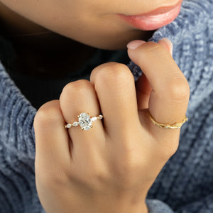 The Lucia Set With A 3 Carat Oval Lab Diamond