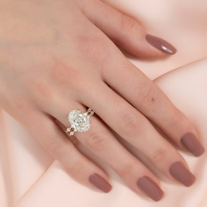 The Lucia Set With A 3 Carat Oval Lab Diamond