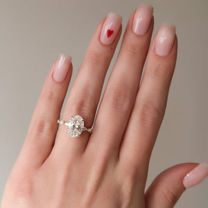 The Lucia Set With A 3 Carat Oval Lab Diamond