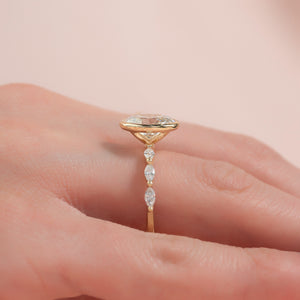The Lucia Set With A 3 Carat Oval Lab Diamond
