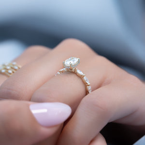The Lucia Set With A 3 Carat Oval Lab Diamond