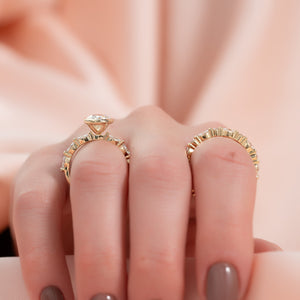 The Lucia Set With A 3 Carat Oval Lab Diamond