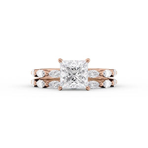The Lucia Set With A 4.5 Carat Princess Moissanite