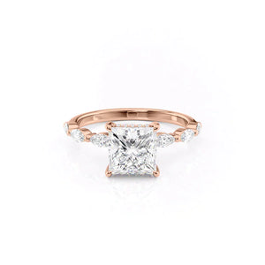 The Lucia Set With A 3 Carat Princess Moissanite